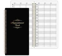 Salon Appointment Book - 15 Min Increments, 3 Cols, 200 Pages, 6.1'' x 11.54'', 6 AM - 9 PM, Undated Daily & Hourly Planner, Twin-Wire Bound, Thick Cover