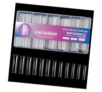 Salon Artificial Nails 504pcs Long Coffin Fake ABS Construction Easy Application for Home Manicure Durability Artificial