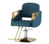 Salon barber chair, 360 degree rotating hairdressing chair, adjustable leather hydraulic shaving styling chair, suitable for beauty spa, tattoo shop,dark blue,square disk A