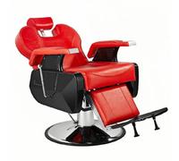 Salon Barber Chair, Stable Styling Chair For Barbershop, 360° Rotation Hydraulic Height Adjustable Reclining Salon Chair, With Waterproof Pu Leather,Red