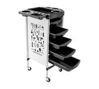 Salon Barber Hairdressing Trolley Hair Colouring Spa Cart Rolling Storage Drawer Storage Trolley Hairdresser Cart on wheels Barber Hairdressing Trolley Cart with 5 for many beauty tools White