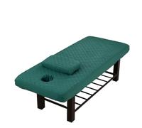 Salon Bed Sheet Anti Slip Fitted Bed Sheet Beauty Salon Massage Table Fitted Sheet Anti-dust Massage SPA Bed Cover Bedspread with Pillowcase(Deep Green,80x190)