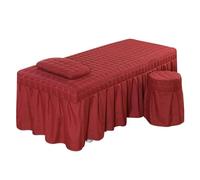 Salon Bed Sheet Beauty Salon Bed Sheet Salon Thick Quilting Mattress Brief Beauty Bed Skirt Bedspread with Face Hole Body Massage SPA Bed Cover(4,180cm x 60cm)