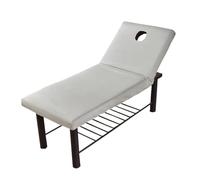 Salon Bed Sheet Full Cover Rubber SPA Treatment Bed with Hole Multi Colors Skin Friendly Mattress Massage Table Sheet Elastic(Light Grey)