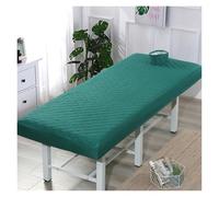 Salon Bed Sheet Thicken Quilted Beauty Salon Massage Table Fitted Bed Sheet Skin-Friendly Massage SPA Bed Cover Bedspread with Breath Hole(Green,190x75)