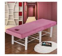 Salon Bed Sheet Thicken Velvet Beauty Salon Massage Table Fitted Bed Sheet Skin-Friendly Massage Sheet SPA Bed Cover with Hole(Color2,190x80)