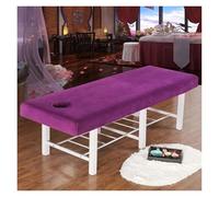 Salon Bed Sheet Thicken Velvet Beauty Salon Massage Table Fitted Bed Sheet Skin-Friendly Massage Sheet SPA Bed Cover with Hole(Purple,190x70)