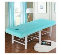 Salon Bed Sheet Thicken Velvet Beauty Salon Massage Table Fitted Bed Sheet Skin-Friendly SPA Cover with Hole(SkyBlue,180 to 175 x60)