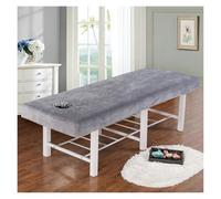 Salon Bed Sheet Thicken Velvet Beauty Salon Massage Table Fitted Bed Sheet Skin-Friendly SPA Cover with Hole(Gray,190x80)