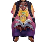Salon Cape African American Black Girl Book Art, Stain resistant Hair Colouring Cape Unisex Barber Haircut Capes for Coloring Women 140X168cm