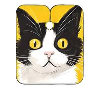 Salon Cape Black And White Cute Kitty On Yellow Barber Cape Unisex Hair Cutting Cape Premium Haircut Cape For Hairdressers Reusable Barber Accessories 140x168cm