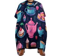 Salon Cape Cake, Dessert, Milk Tea Barber Cape Adjustable Hair Cutting Cape Unisex Haircut Cape For Reusable Hairdressers Home 140x168cm