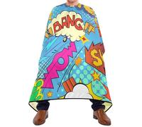 Salon Cape Colorful Comic Book Explosion Pattern Bang Boo Wow Hair Cutting Apron Personalised Hairdressing Gown Adjustable Hair Cutting Cape For Hairdressing Hairdresser Styling