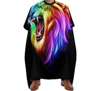 Salon Cape Cool Lion Colorful Fire Art, Waterproof Hairdressing Cape Anti-static Barber Haircut Capes for Salons Hairdresser 140X168cm