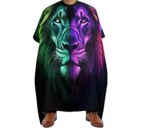 Salon Cape Cool Lion Green and Purple Fire Art, Professional Hair Cape Professional Hairdressing Apron for Men Hairdresser 140X168cm