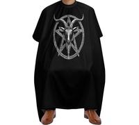 Salon Cape Inverted Pentacle Pewter Satanic Goat Barber Cape Adjustable Hair Cutting Cape Professional Hairdressing Gown For Reusable Home Barber Accessories 140x168cm