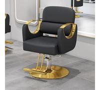 Salon Chair for Hair Stylist - Ergonomic Hydraulic Lift & Swivel Stainless Steel Chair with Gold Plated Disc Base for Barbershops and Beauty Salons