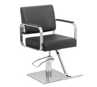 Salon Chair With Footrest 50 66 cm 200 kg Black/silver - Hairdresser Barber Chairs & Stools by Physa Black,Silver