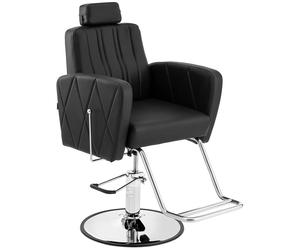 Salon Chair With Footrest 56 71 cm 200 kg Dudley Black - Hairdresser Barber Chairs & Stools by Physa Black,Silver