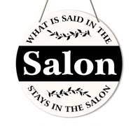 Salon Decor for Hair Stylist Nail Lash Tech Esthetician, What Is Said.Home Office Farmhouse Yard Garden Synthetic Round Wood Sign 12 x 12 inch