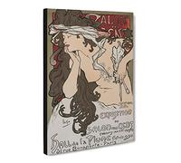 Salon Des Cent Vol.2 By Alphonse Mucha Canvas Print | Gallery Wrapped 30mm Frame Wall Art | 30x20 inches | Ready to Hang | Classic Picture | Living Room Bedroom Lounge Office