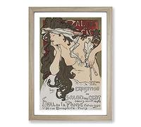 Salon Des Cent Vol.2 by Alphonse Mucha Framed Print | A2 Oak Framed Wall Art | Ready to Hang | Modern Nature Picture | Living Room Bedroom Lounge Office
