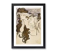 Salon Des Cent Vol.4 By Alphonse Mucha Classic Painting Framed Print | A3 Black Framed Wall Art | Ready to Hang | Classic Historical Picture | Living Room Bedroom Lounge Office