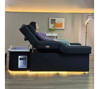 Salon Electric Massage Shampoo Bed, Electric Backrest Lift Head Spa Equipment, Multifunctional Thai Massage Pedicure Shampoo Chair