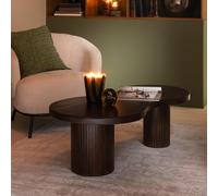 Salon Fluted Coffee Table - Abstract - Infinity - Large - Brown - Mango Wood