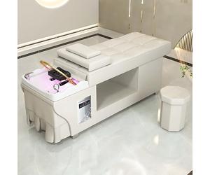 Salon Head Spa Shampoo Bed, Luxury Simple Design Massage Table, Spa Equipment with Water Circulation, Fumigation, Light Therapy