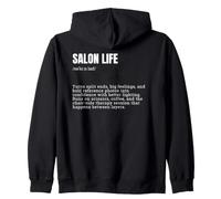 Salon Life Definition Hair Stylist Funny Barber Zip Hoodie