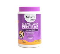 Salon Line Intensive Shine+Frizz Reduction Combing Cream 1kg to define all types of curls and hair textures (coconut oil, mango oil, collagen)