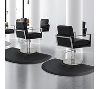 Salon mats for Hair Stylist 4′x3′ Barber Shop Salon Chair Mats - Black Semi Circle Anti-Fatigue Floor Mat for Chair - 5/8" Thick Comfort Bar Floor Mat