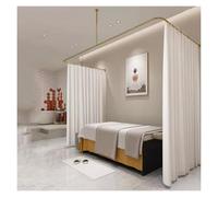 Salon Partition Curtains with L-shaped Rods, Ceiling Supported for Privacy and Space Division in Beauty Salons and Malls