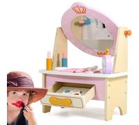 Salon Playset - Wooden Fingend Makeup Kit | Early Learning Toy with Perfume and Lipstick | Complete Set with Comb, Eyeshadow and Brush for Little Girls