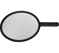 Salon Professional Hairdresser's Large Round Black Hand-Held Mirror, paddle mirror with handle. Ideal for barbers, hairdressers or home use. Use at work or at home, easily transportable.