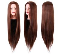 Salon Real Human Hair Training Head Hairdressing Styling Mannequin Doll&Clamp