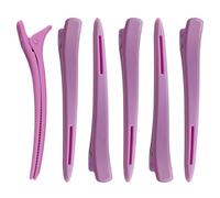 Salon Sectioning Clamps - Professional Grip for Styling | Pack of 6 Clip Accessories with Secure Hold & Easy Handling for Curly Hair, Straight, Beauty School and Travel Kits