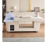 Salon Shampoo Bed, Water Circulation Head Water Therapy Thai Massage Shampoo Bed, Plumbing Required for Salon & Beauty, White