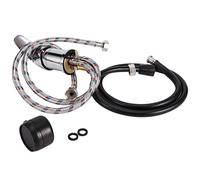 Salon Shampoo Bowl Faucet, Zinc Alloy Water Faucet Set, Salon Spa Hot Cold Mixer Handheld Shower Head Sink Tap Set Hairdressing Fauceting and Sprayer Kit(Color:Silver + Black)