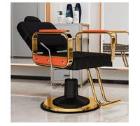 Salon Stylist Chair, All-Purpose Reclining Barber Chair for Home Barbershop, Black & Gold