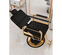 Salon Stylist Chair, All-Purpose Reclining Barber Chair for Home Barbershop, Black & Gold