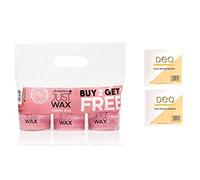 Salon System Just Wax Creme Wax - 3 for 2 and Deo Waxing Spatulas (200)