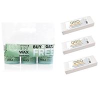 Salon System Just Wax Tea Tree Creme Wax - 3 for 2 and Deo Fabric Wax Strips (300)