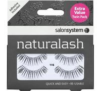 Salon System Naturalash 116 Twin Pack Quick and Easy Re-Usable Black Eyelashes