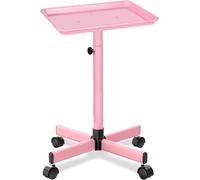 Salon Tray on Wheels-Height Adjustable Color Tray-Salon Service Tray-Pink Salon Rolling Tray