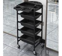 Salon Trolley Rolling Cart - 5 Layer Hair Dryer Rack with Foldable Top Tray, Multi-functional Storage Solution, Strong Load Bearing Tool Cart