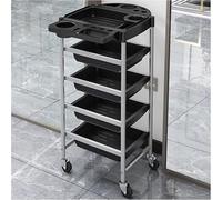 Salon Trolley Rolling Hair Dryer Rack - 5 Layers Multi-functional Storage Cart with Foldable Top Tray and Strong Load-bearing Capacity