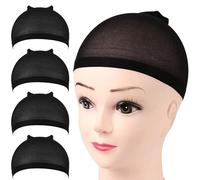 Salon Ultimate 4 Pieces Wigs Cap, Black Stocking Caps, Stretchy Nylon Caps for Wig, Wig Stocking Caps for Women