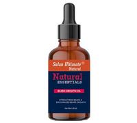 Salon Ultimate 59ML Natural Beard Growth Oil, Strengthens Beard and Encourages Beard Growth, Mens Natural Daily Hair Growth Oil with Biotin, Castor, Argan, Tea-Tree, Jojoba, Peppermint